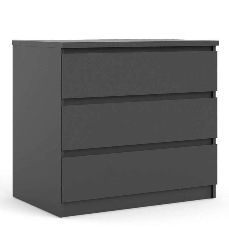 Naia Chest of 3 Drawers in Black Matt.