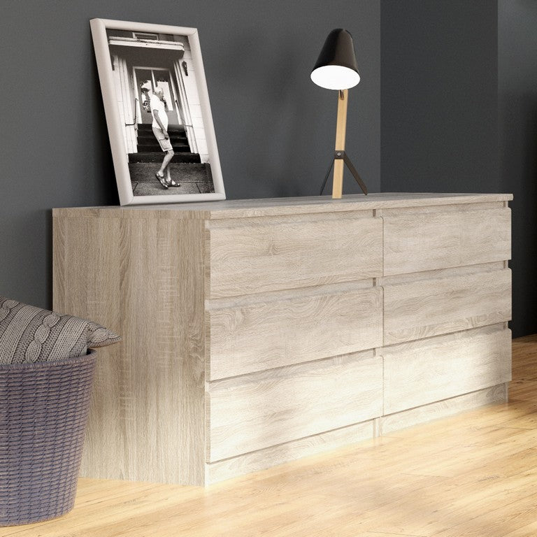 Naia Wide Chest of 6 Drawers (3+3).