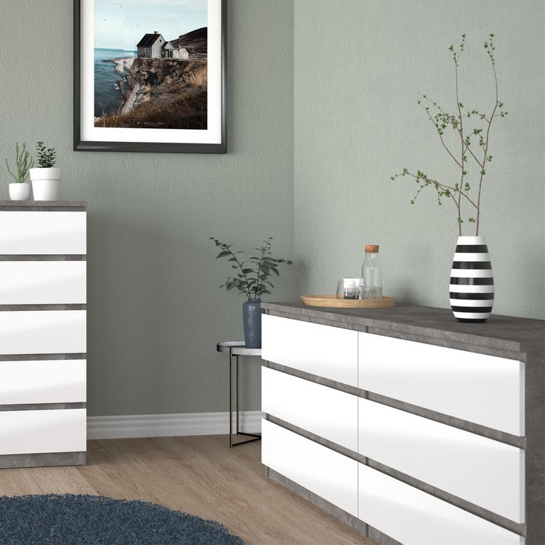 Naia Wide Chest of 6 Drawers (3+3).