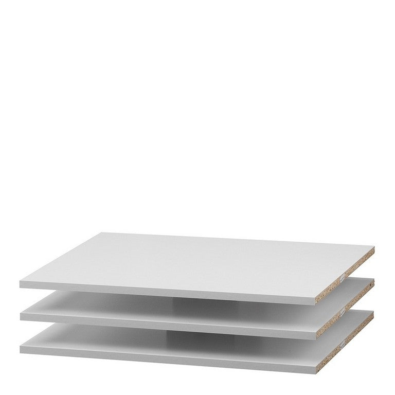 Set of 3 Shelves - Narrow in White.