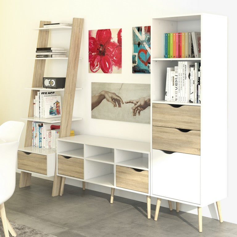 Oslo Leaning Bookcase 1 Drawer