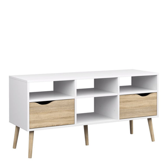 Oslo TV Unit - Wide - 2 Drawers 4 Shelves