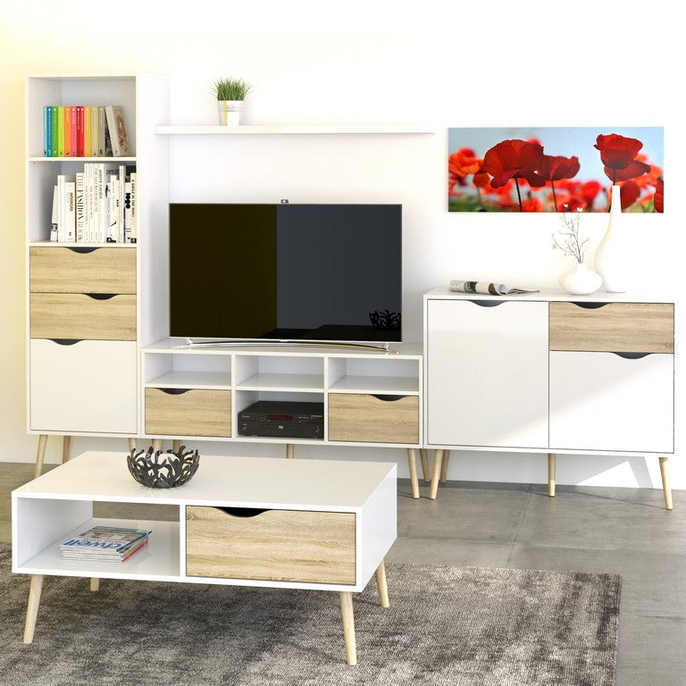 Oslo TV Unit - Wide - 2 Drawers 4 Shelves