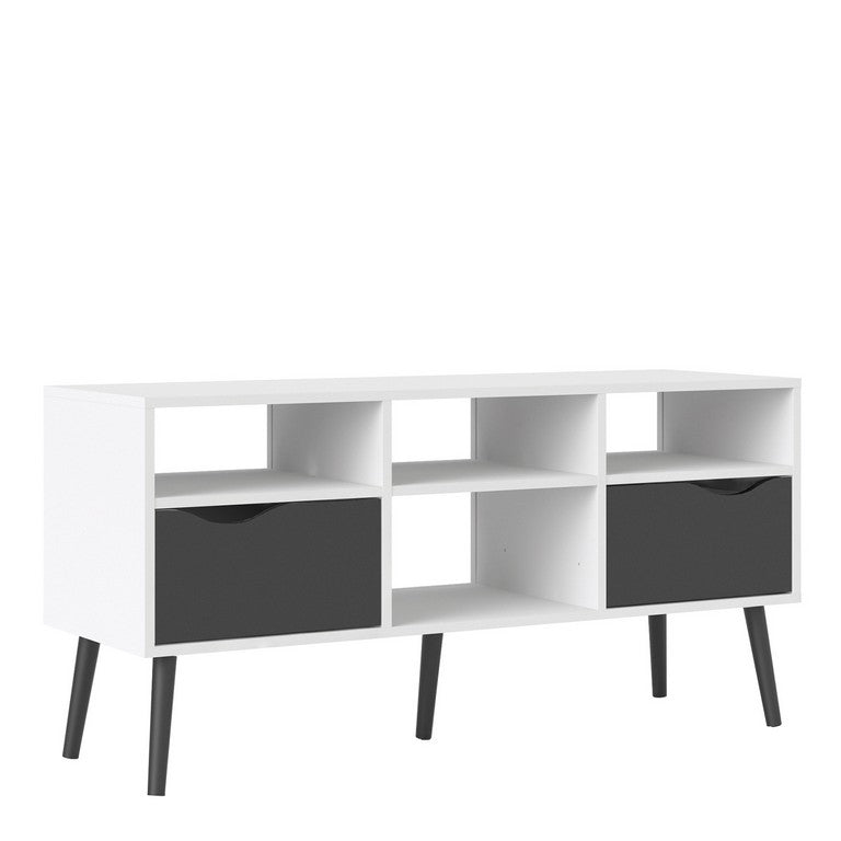 Oslo TV Unit - Wide - 2 Drawers 4 Shelves