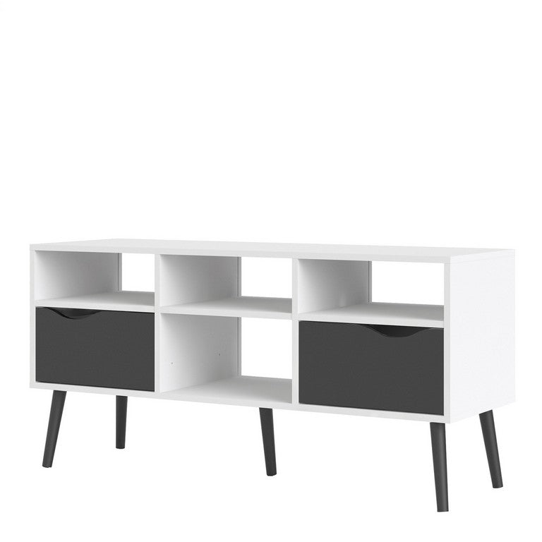 Oslo TV Unit - Wide - 2 Drawers 4 Shelves