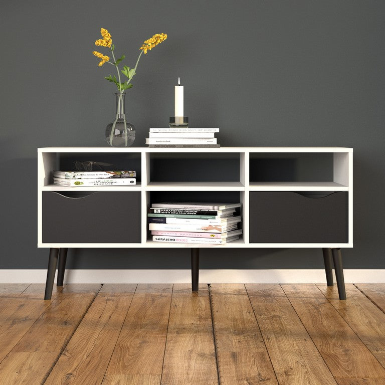 Oslo TV Unit - Wide - 2 Drawers 4 Shelves