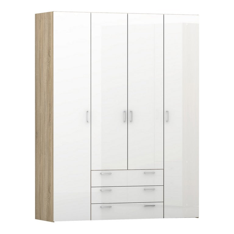 Wardrobe - 4 Doors 3 Drawers.