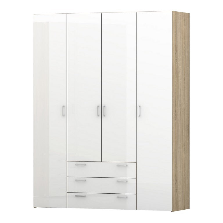 Wardrobe - 4 Doors 3 Drawers.