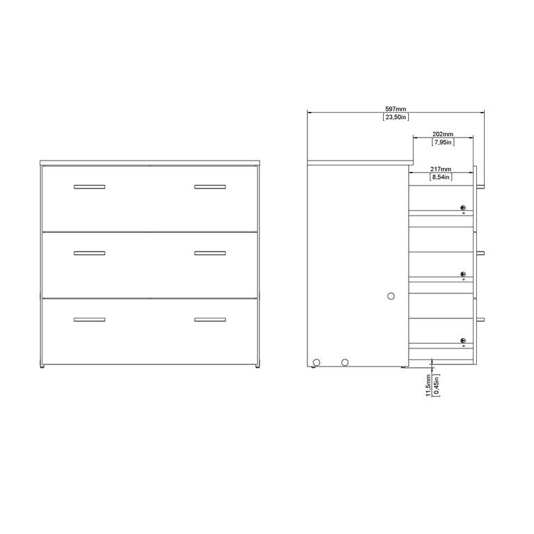 Chest of 3 Drawers.