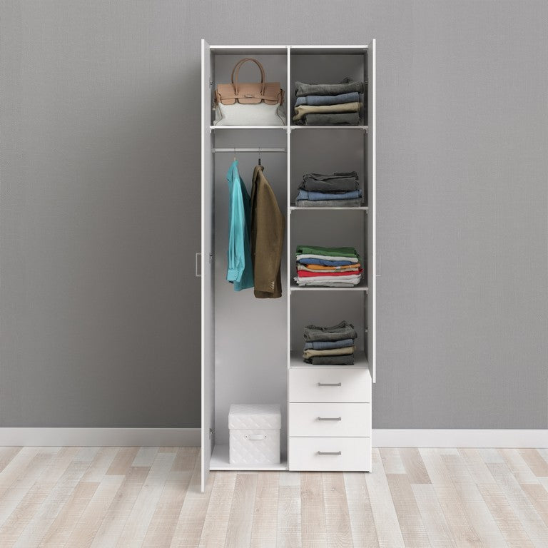 Wardrobe - 2 Doors 3 Drawers.