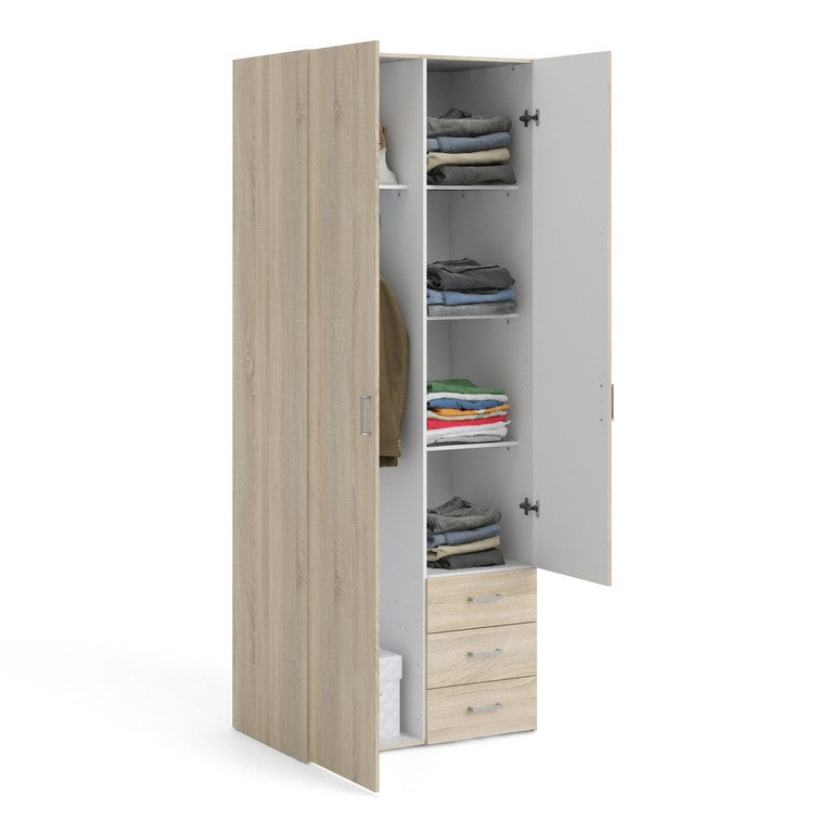 Wardrobe - 2 Doors 3 Drawers.