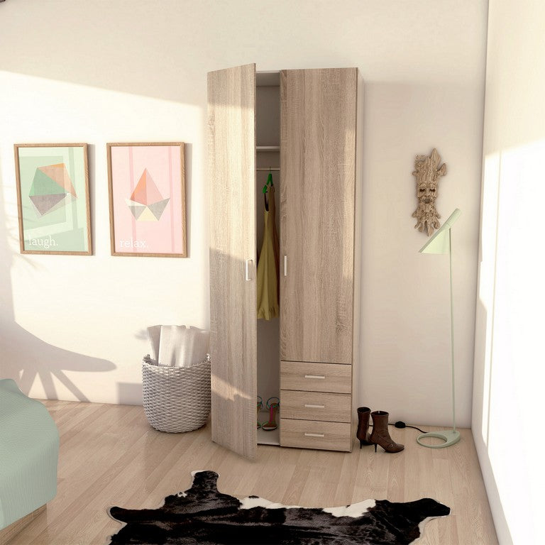 Wardrobe - 2 Doors 3 Drawers.