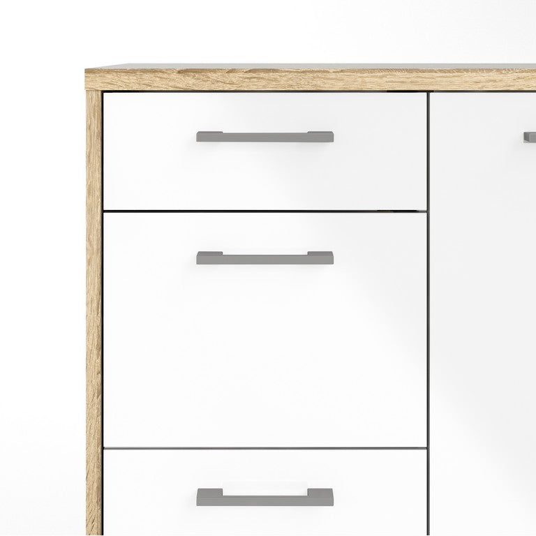 Sideboard -  in Oak with White High Gloss