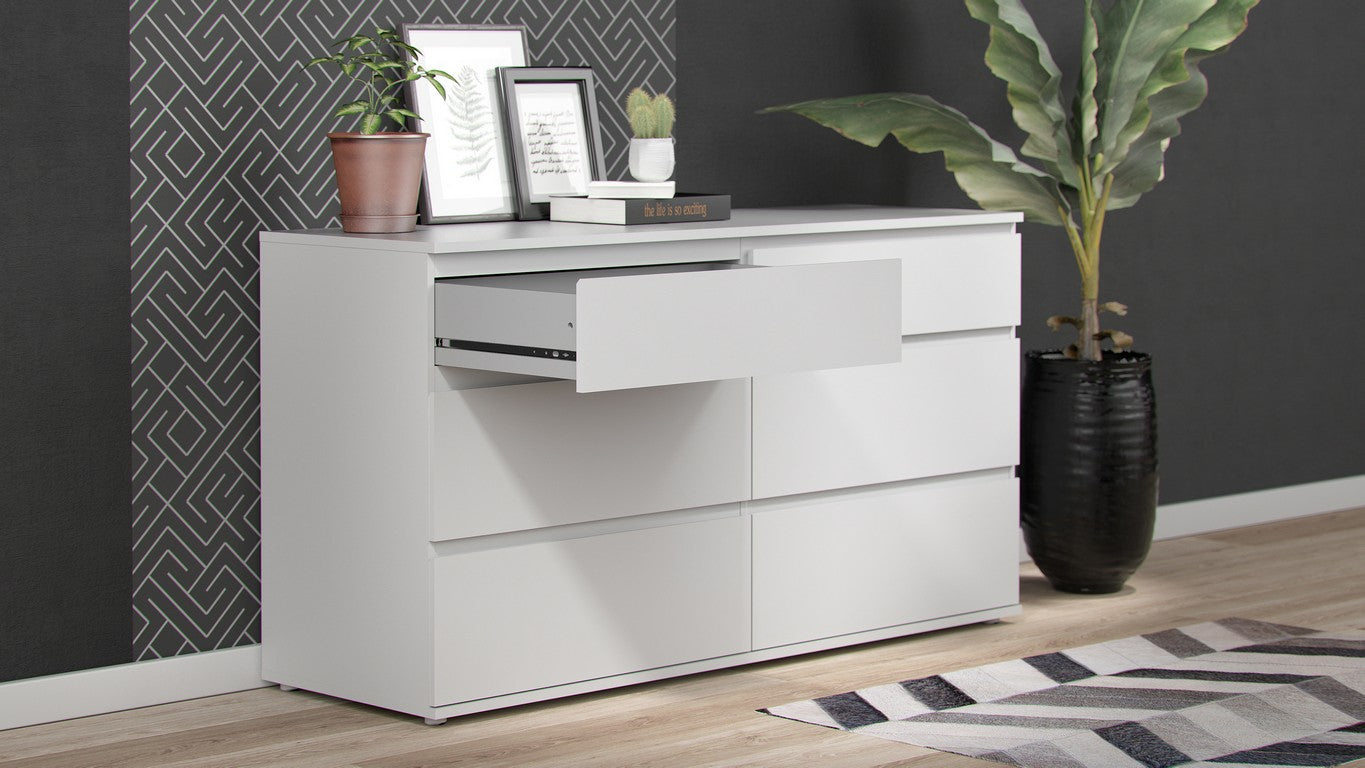 Nova Wide Chest of 6 Drawers (3+3)