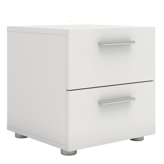 Bedside 2 Drawers in White