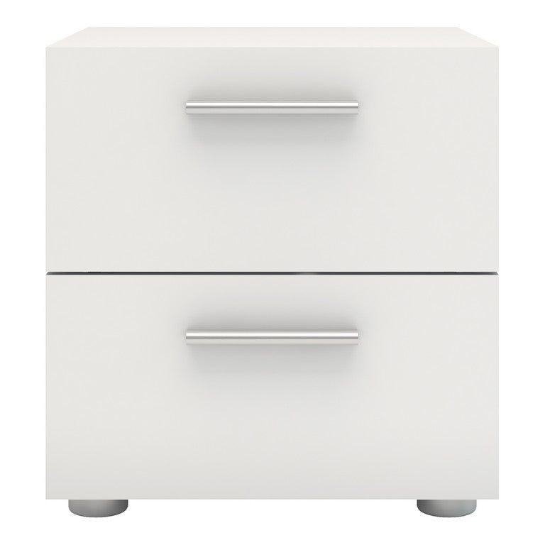 Bedside 2 Drawers in White