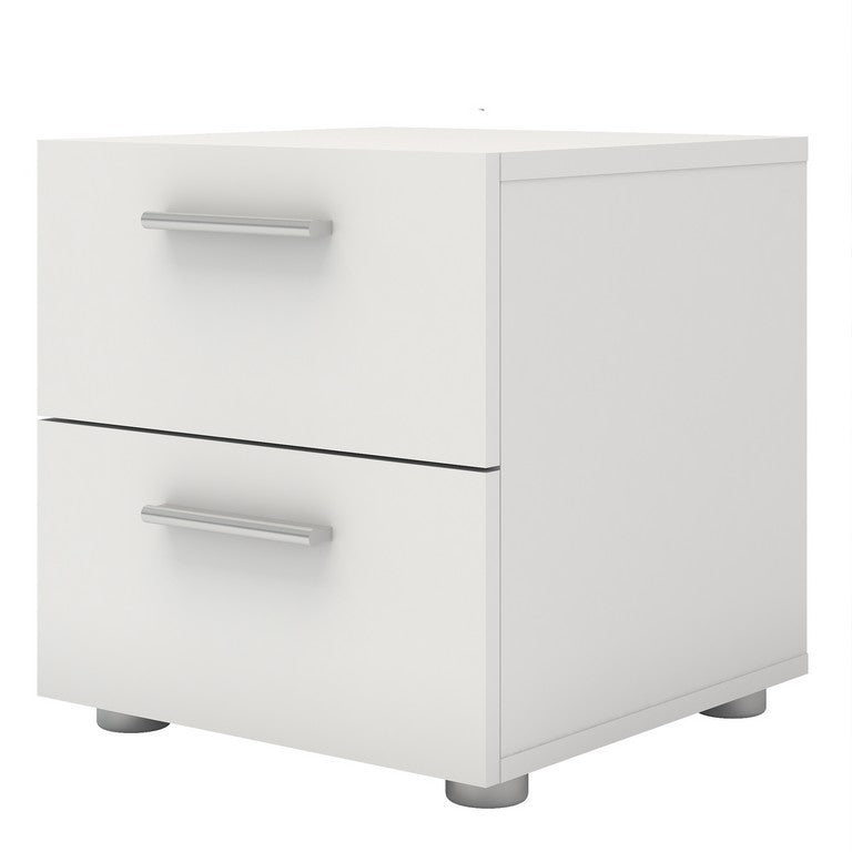 Bedside 2 Drawers in White