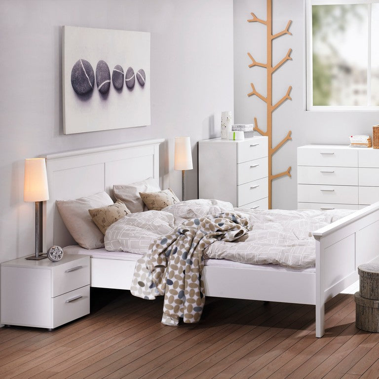 Bedside 2 Drawers in White