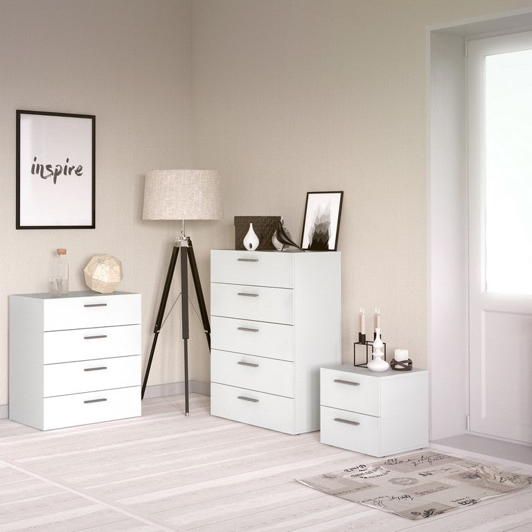 Bedside 2 Drawers in White