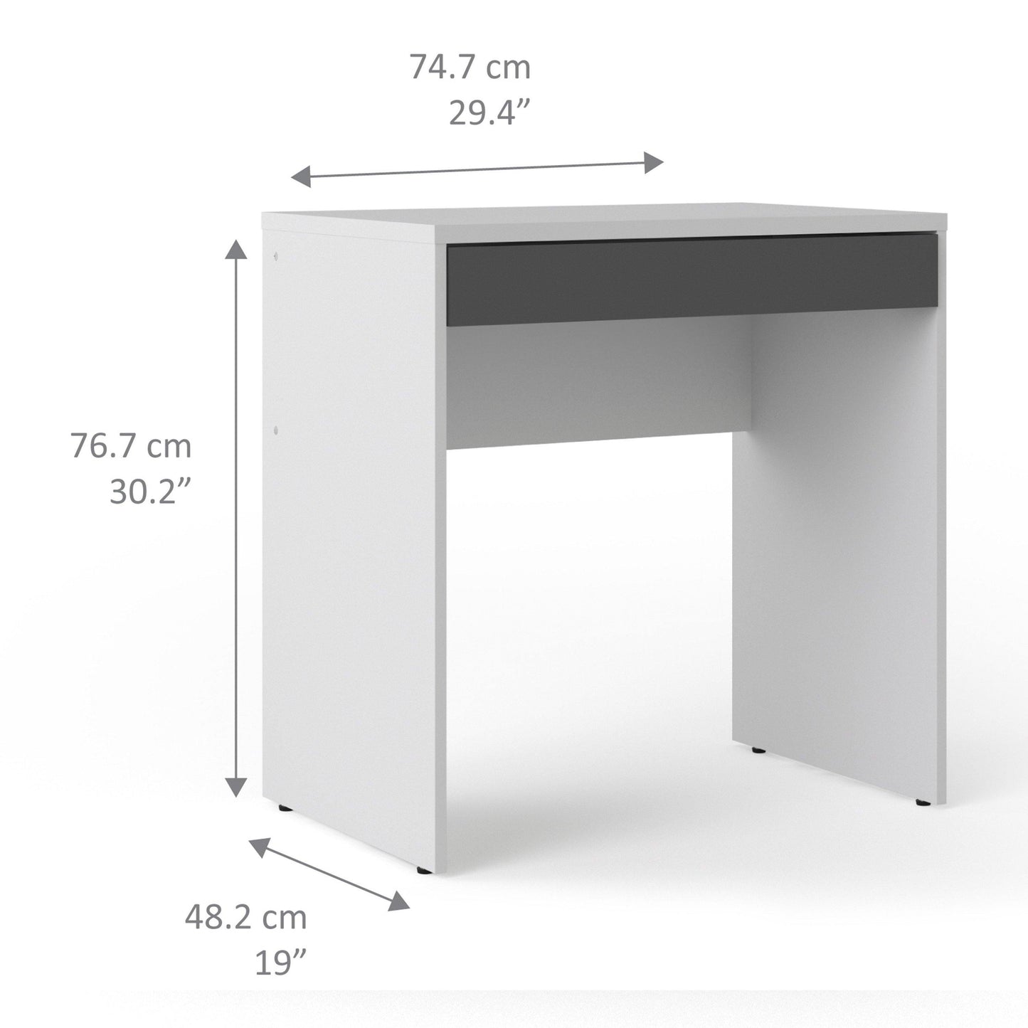 Function Plus Desk White Grey - Home Utopia 