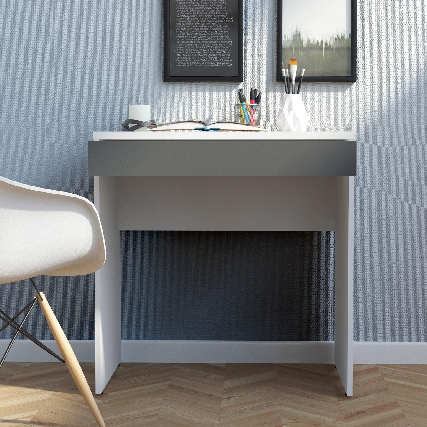 Function Plus Desk White Grey - Home Utopia 