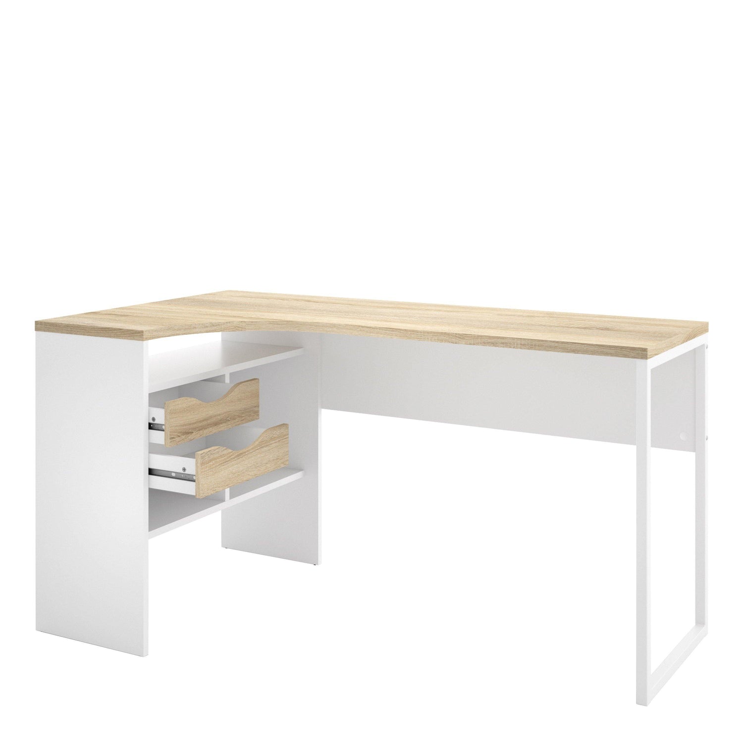 Corner Desk 2 Drawers - Home Utopia 