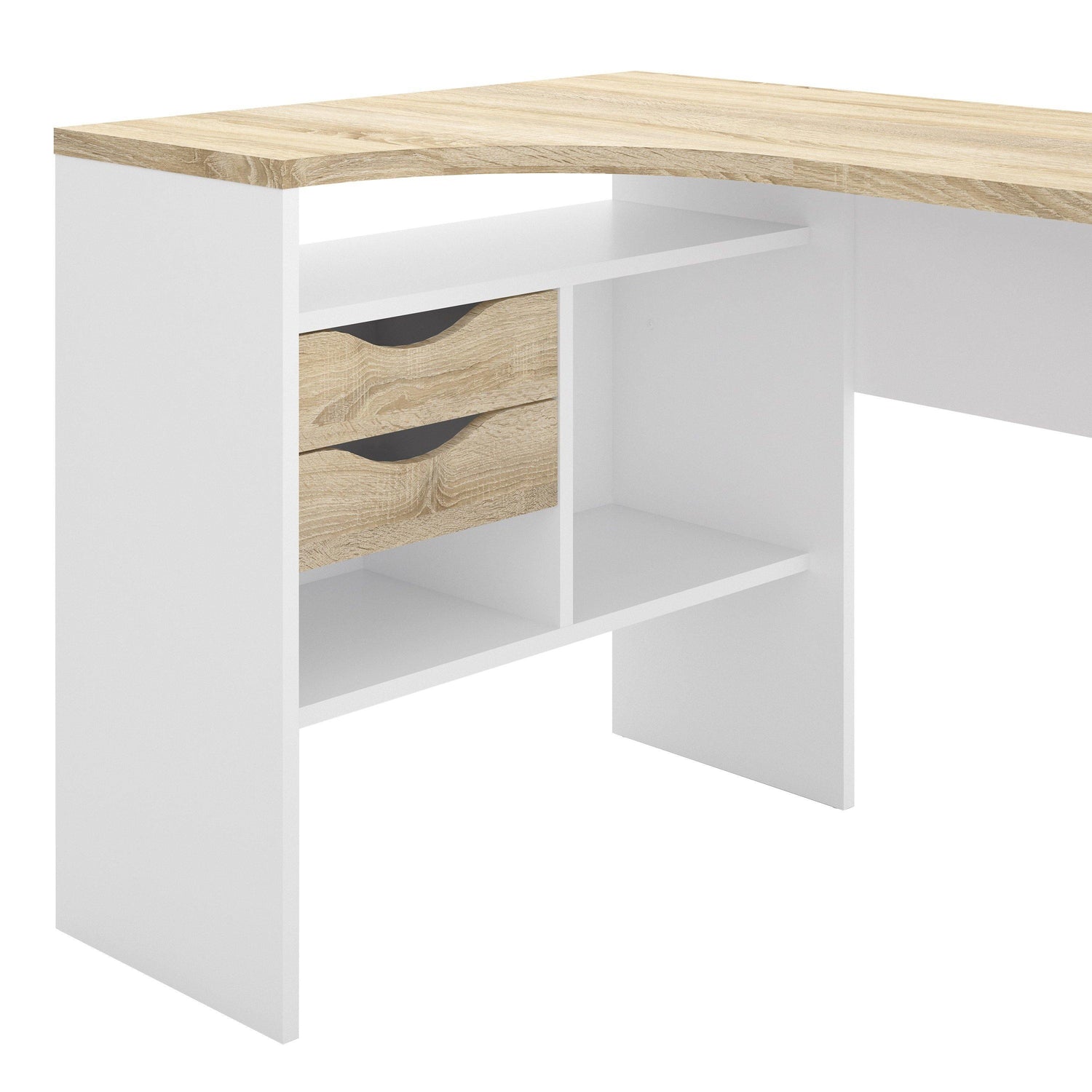 Corner Desk 2 Drawers - Home Utopia 