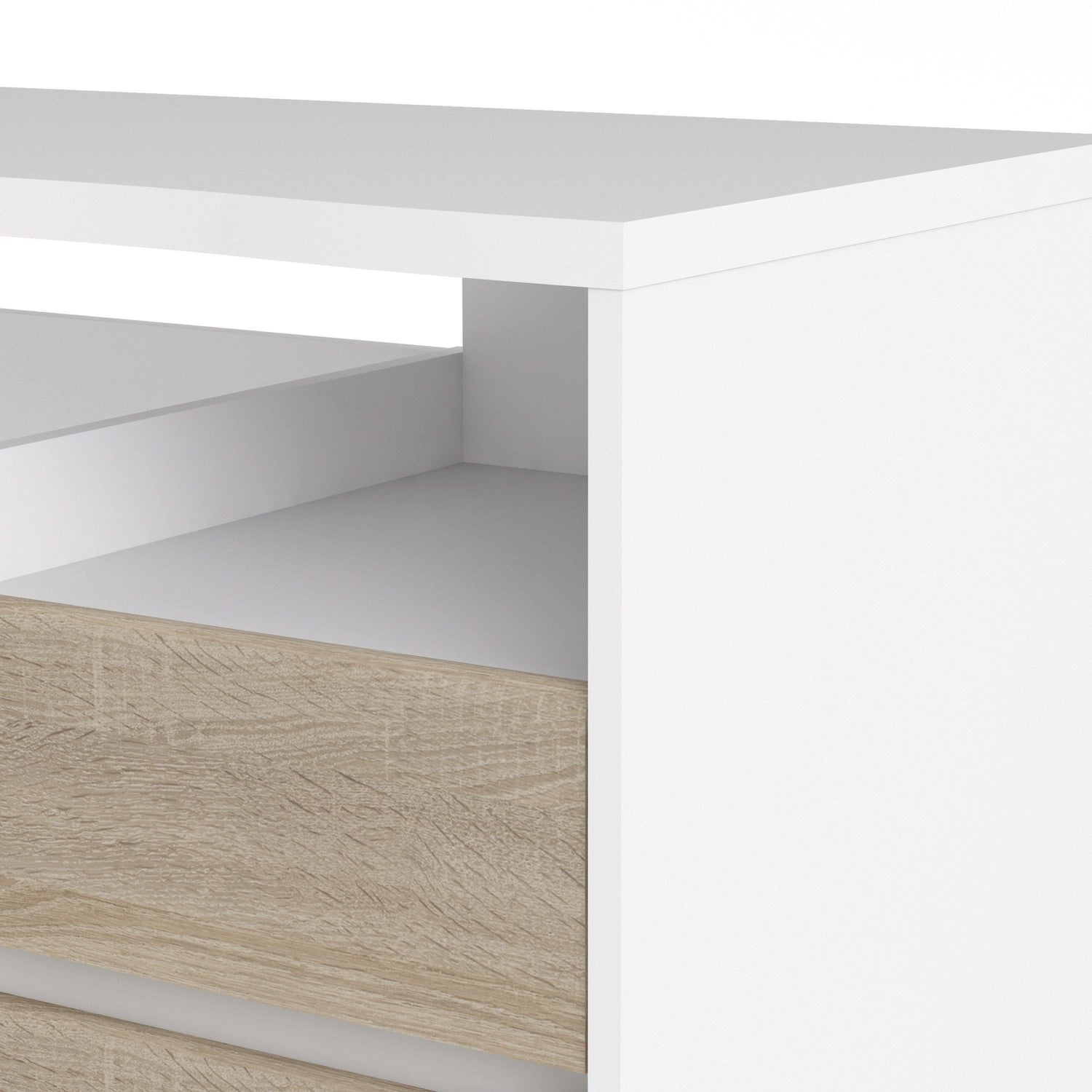 Function Plus Desk 3 drawers White Oak structure - Home Utopia 