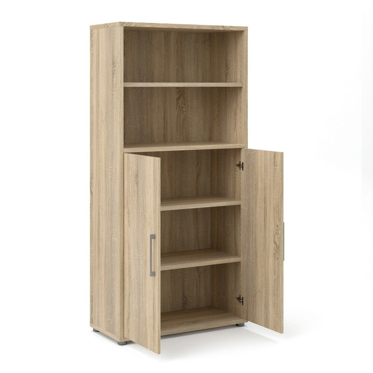 Prima Bookcase 4 Shelves with 2 Doors.