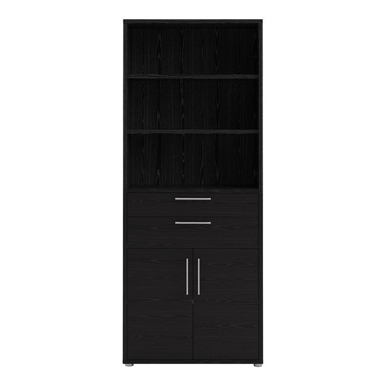 Prima Bookcase 5 Shelves with 2 Drawers and 2 Doors