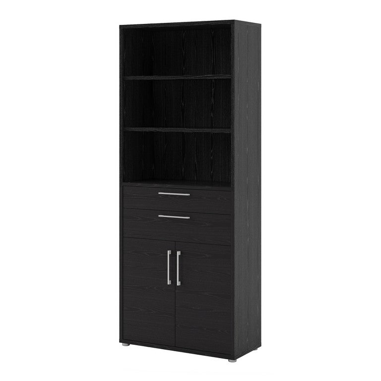 Prima Bookcase 5 Shelves with 2 Drawers and 2 Doors