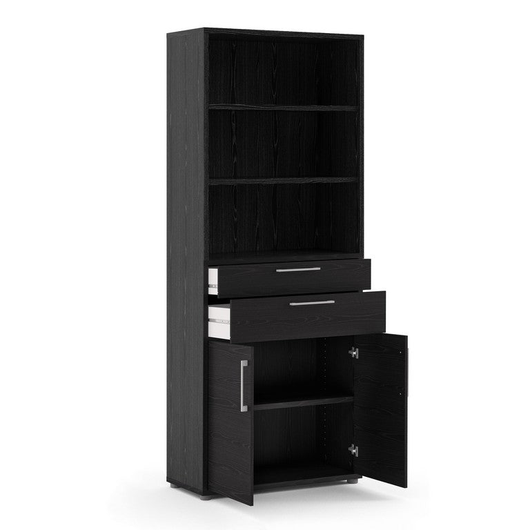 Prima Bookcase 5 Shelves with 2 Drawers and 2 Doors