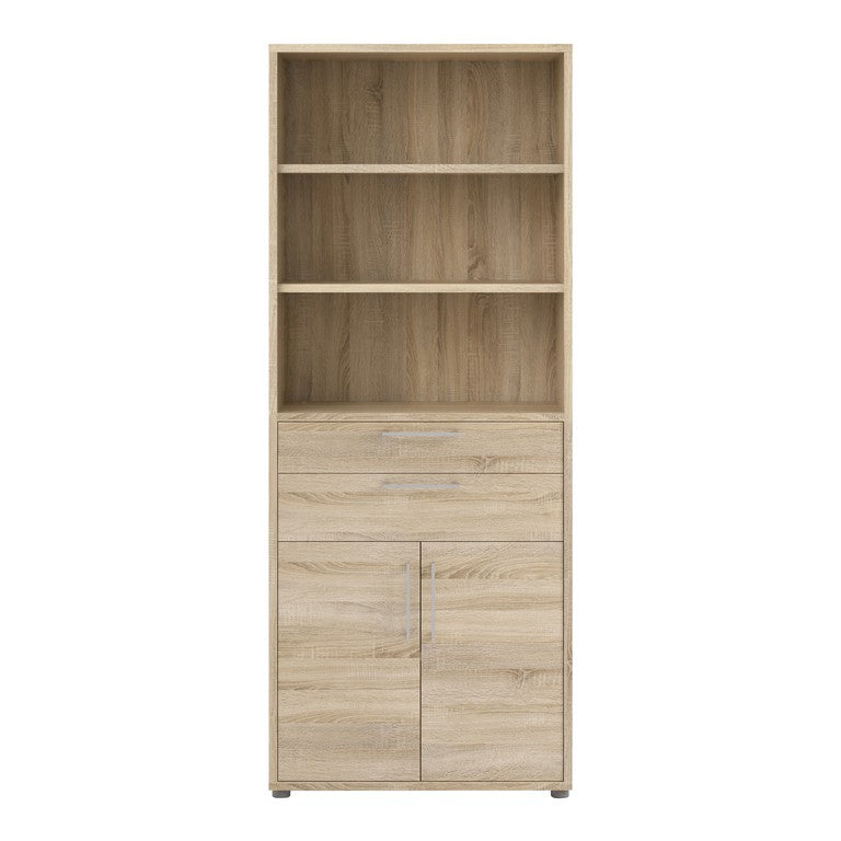 Prima Bookcase 5 Shelves with 2 Drawers and 2 Doors