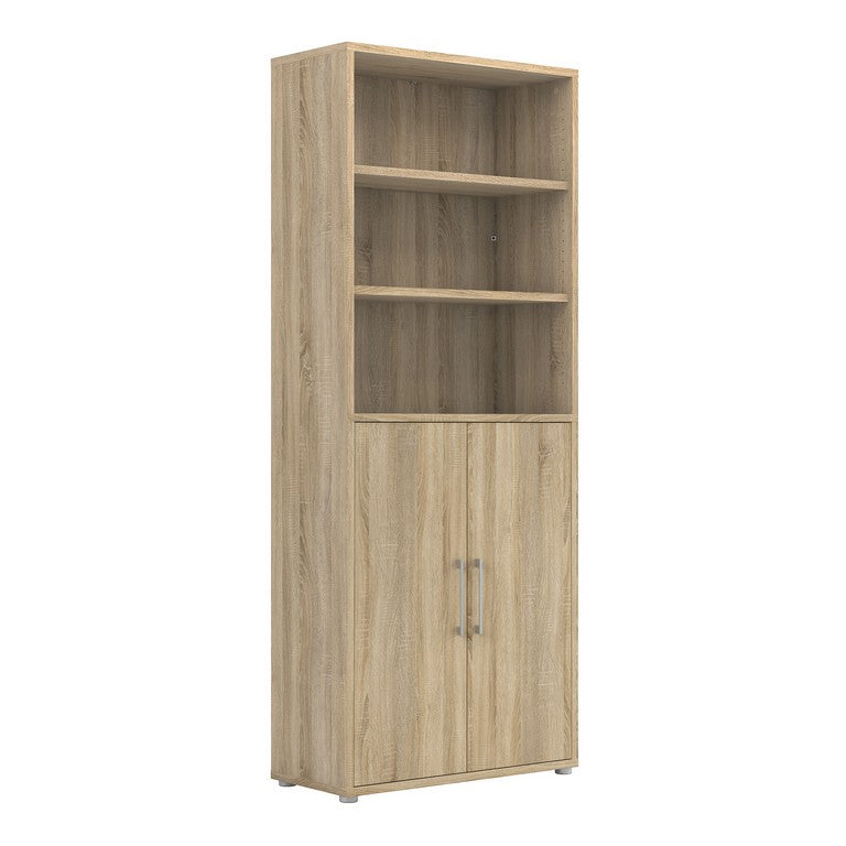 Prima Bookcase 5 Shelves with 2 Doors.