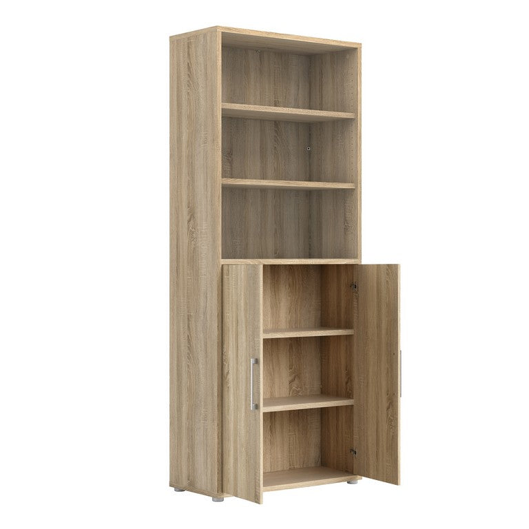 Prima Bookcase 5 Shelves with 2 Doors.