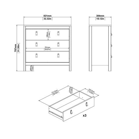 Barcelona Chest 3 Drawers