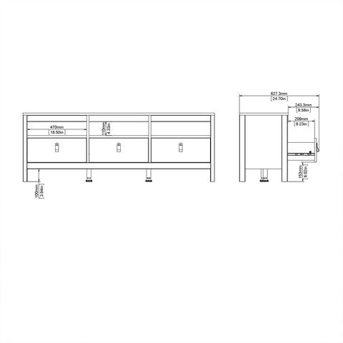 Barcelona Tv-Unit 3 drawers