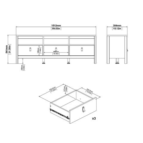 Barcelona Tv-Unit 3 drawers