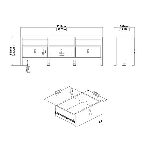 Barcelona Tv-Unit 3 drawers