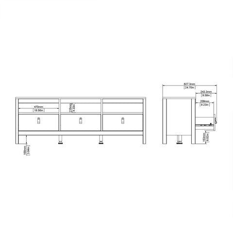 Barcelona Tv-Unit 3 drawers