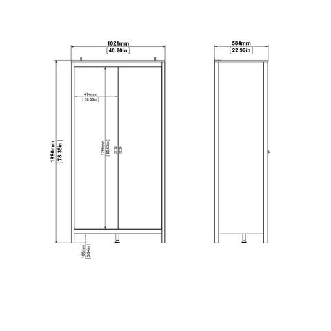 Barcelona Wardrobe With 2 Doors