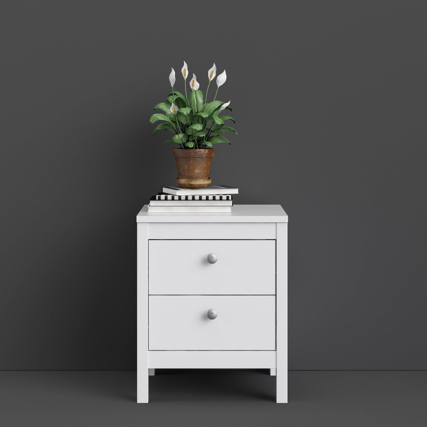 Madrid Bedside Table 2 drawers - Home Utopia 