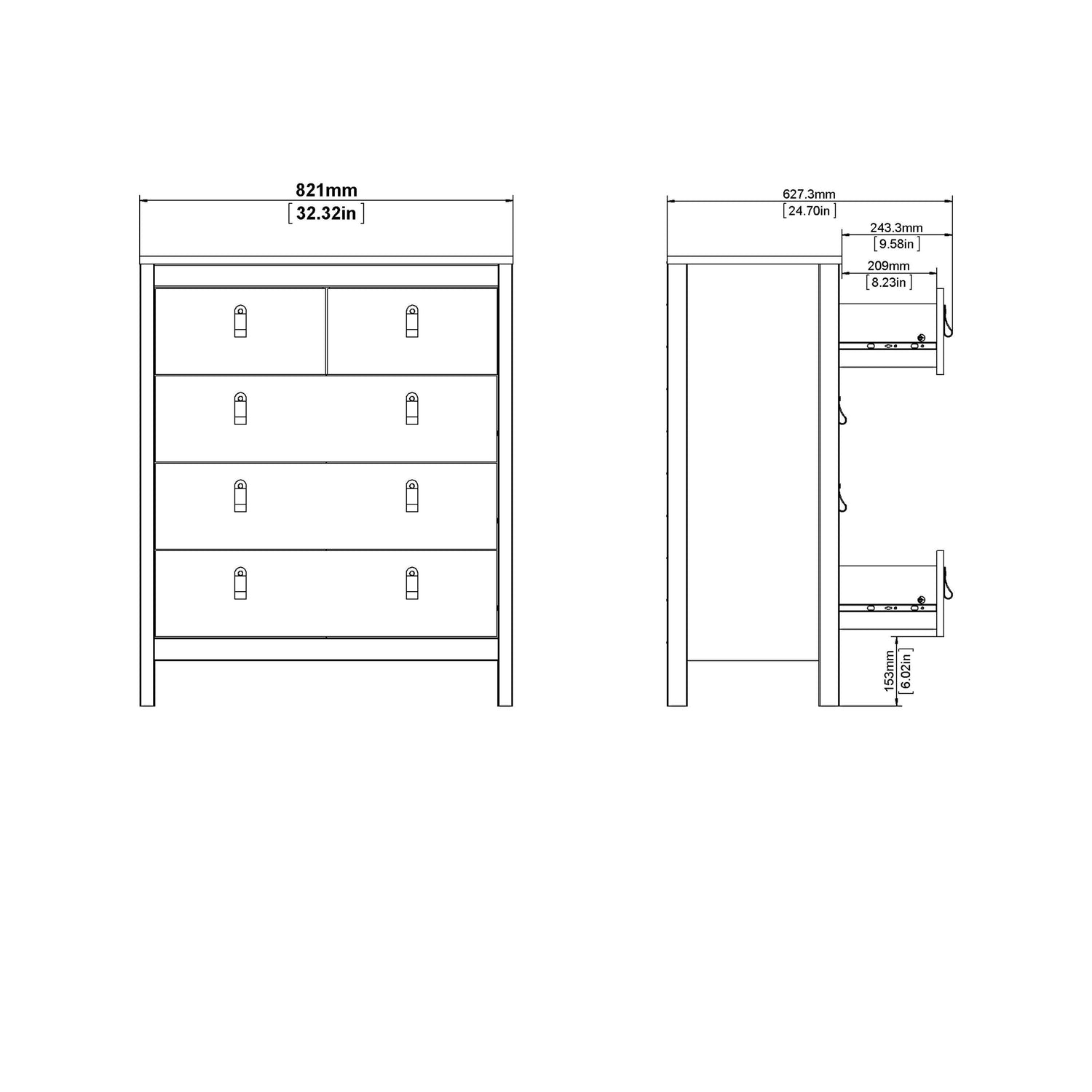 Madrid Chest 3+2 drawers - Home Utopia 