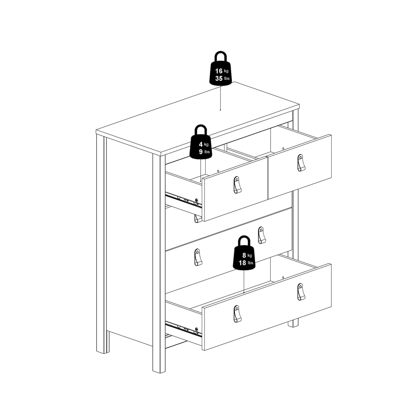 Madrid Chest 3+2 drawers - Home Utopia 