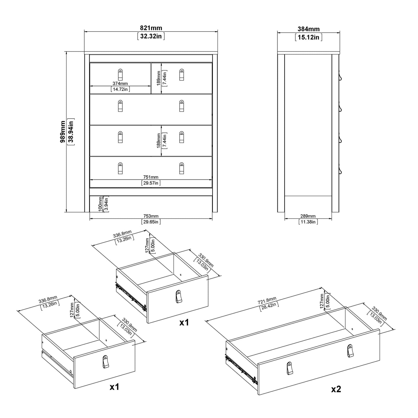 Madrid Chest 3+2 drawers - Home Utopia 