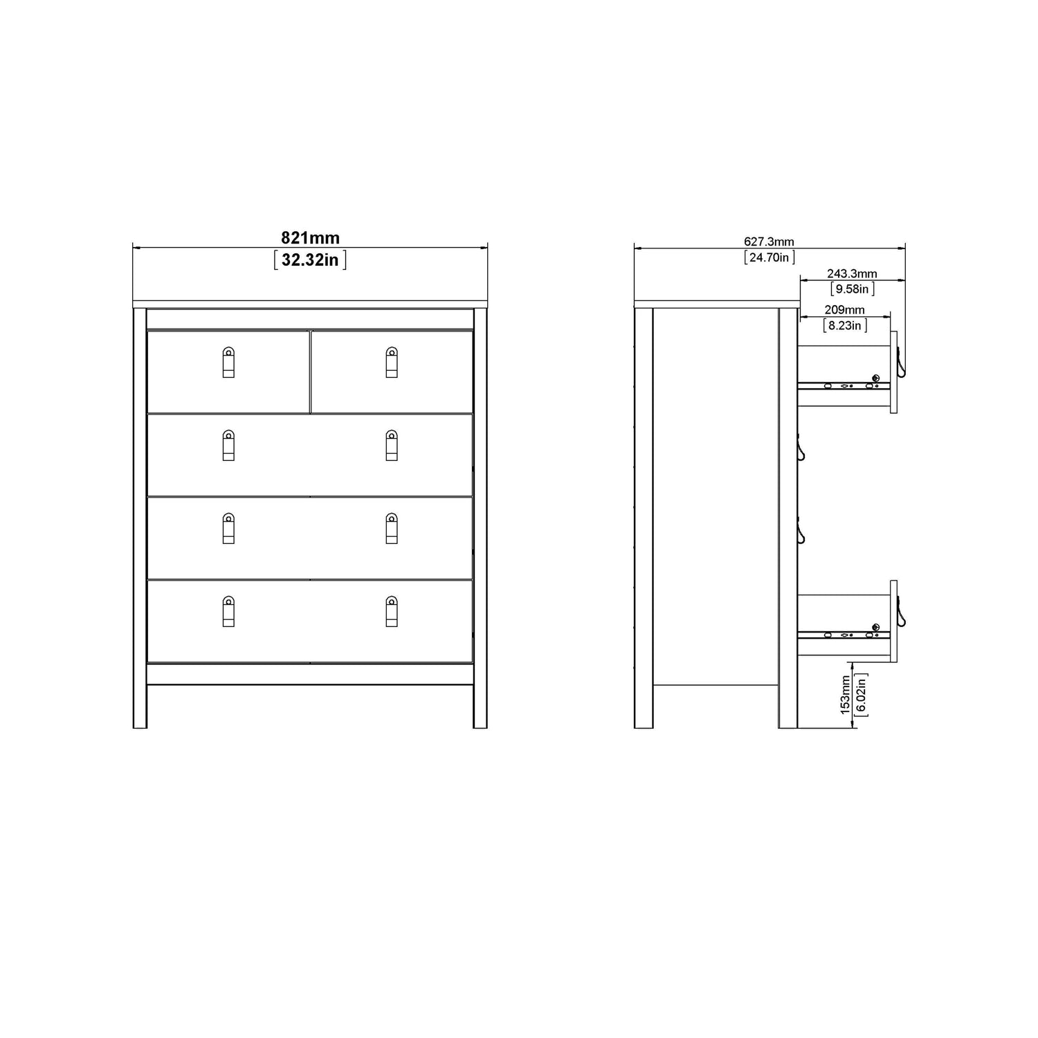 Madrid Chest 3+2 drawers - Home Utopia 