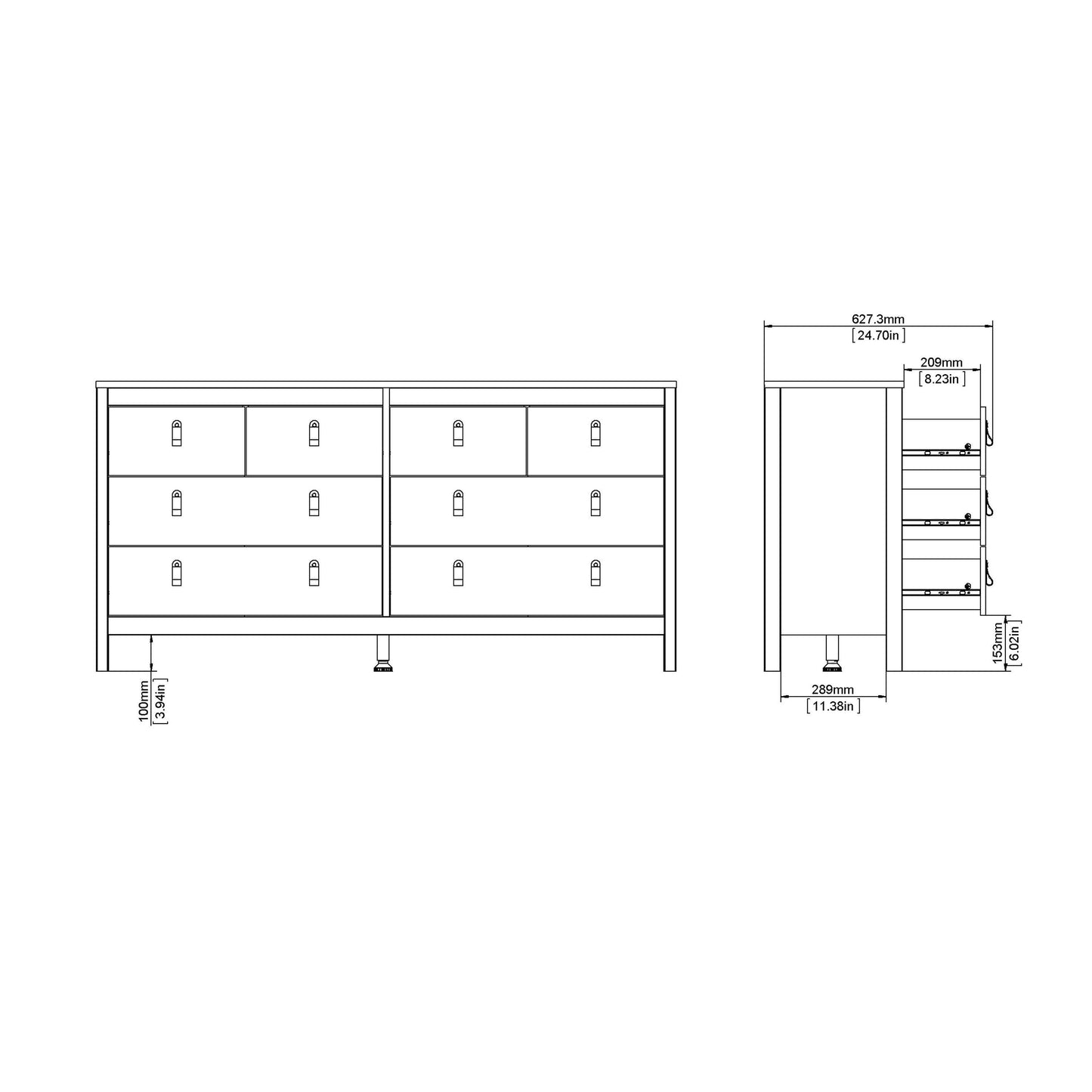 Madrid Double dresser 4+4 drawers - Home Utopia 