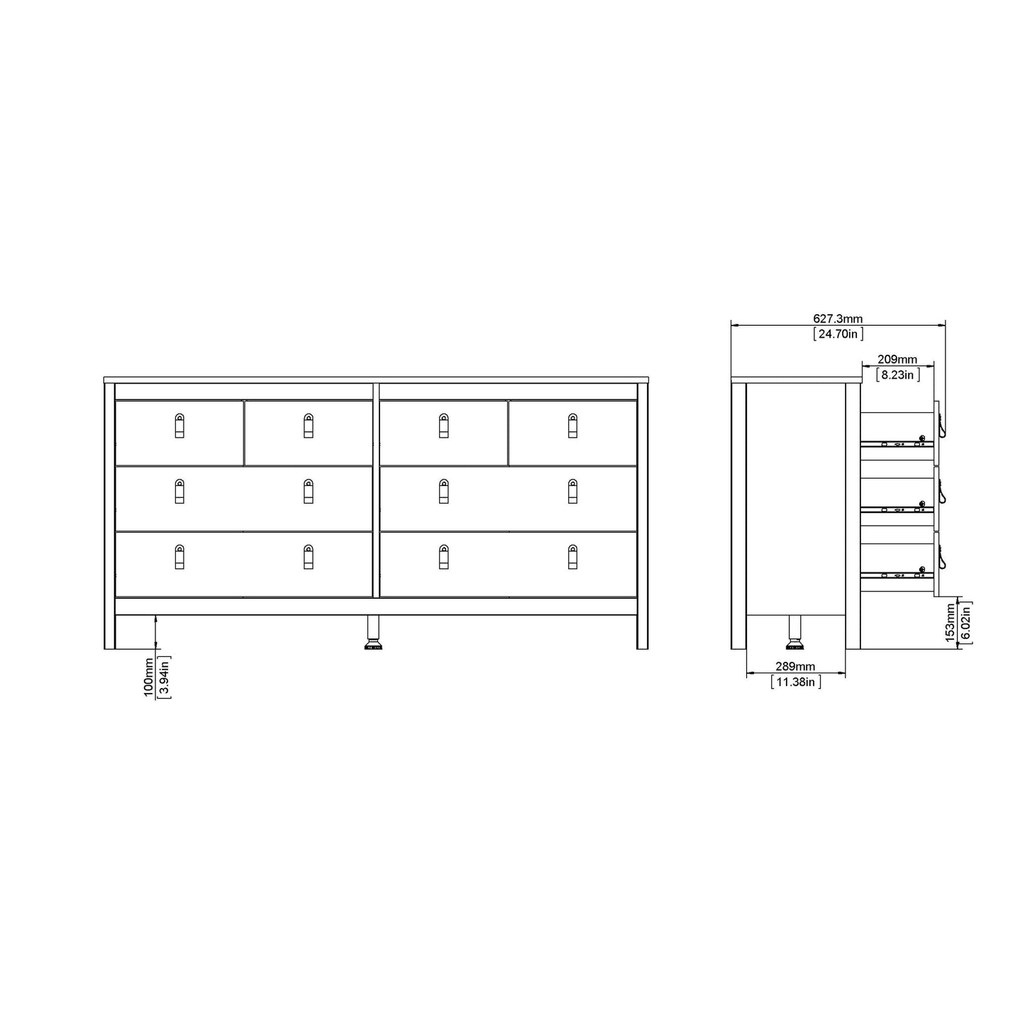 Madrid Double dresser 4+4 drawers - Home Utopia 