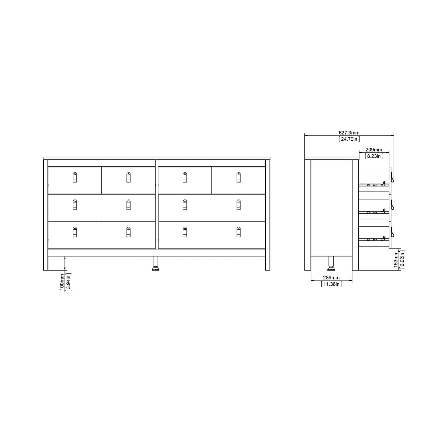 Madrid Double dresser 4+4 drawers - Home Utopia 