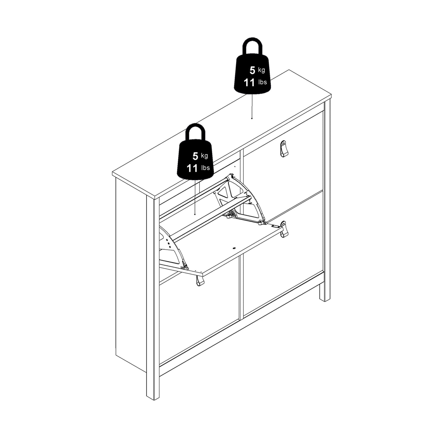 Madrid Shoe cabinet 4 Compartments - Home Utopia 